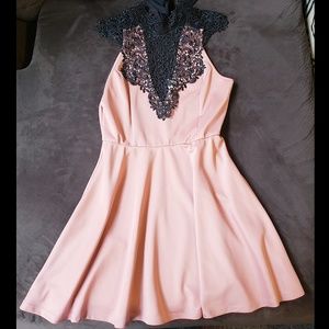 Lace High Neck Dress